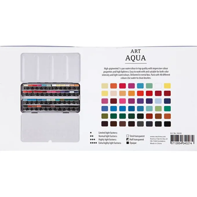 Akvarellfarger Art Aqua, 48 farger