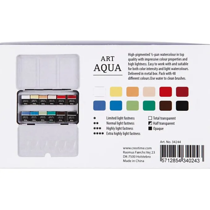 Akvarellfarger Art Aqua, 12 farger
