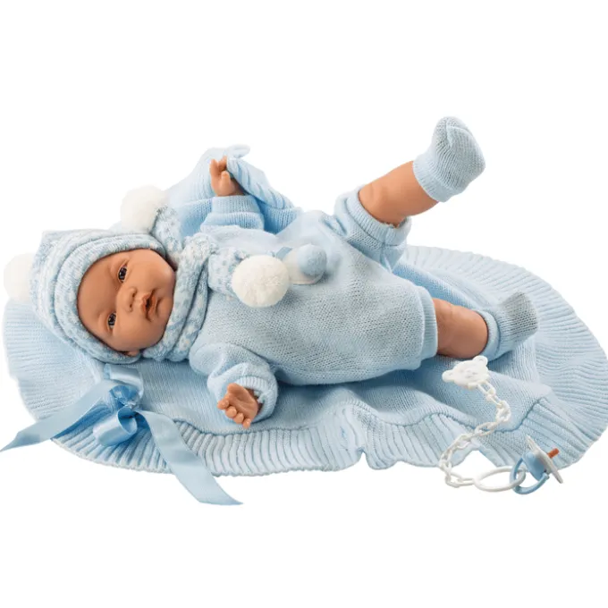 Babydukke - Lyseblå klær, 38 cm