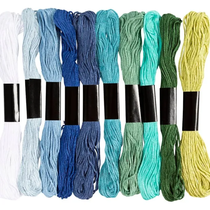 Brodergarn - Blå & grønn, 10 x 8 meter