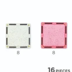 Cleverclixx | Glitter gjennomsiktig/rosa, 16 stk.