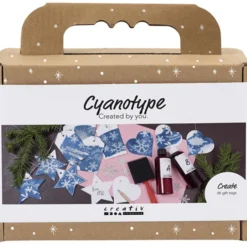 Cyanotypi (lysprint) - Lag julegavelapper, 36 stk.