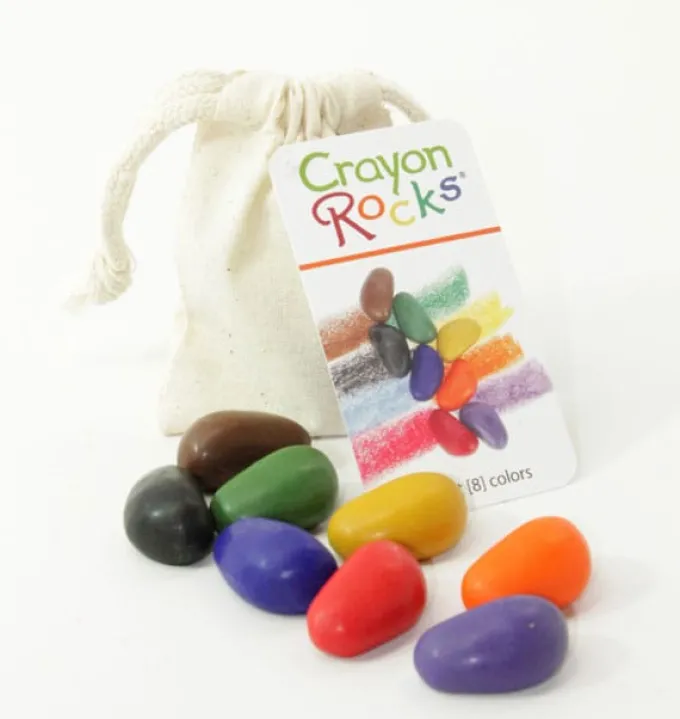 Fargekritt - Crayon Rocks 8 stk i stoffpose