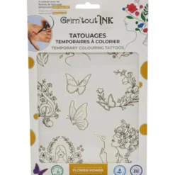 Fargelegg-selv-tatoveringer - Flower Power