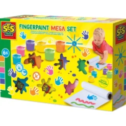 Fingermaling - 6 x 110 ml - Inkl. papirrull