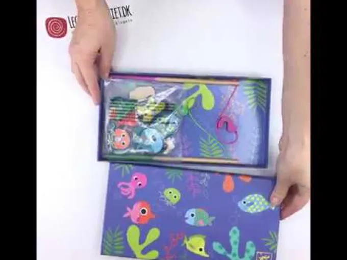 Fiskespill, magnetisk - Fargede fisk