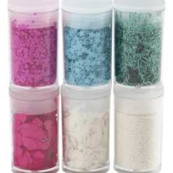 Glitter & paljetter – Pastell, 6 x 7 ml