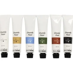 Gouache-maling 20 ml. - Natur, 6 stk.
