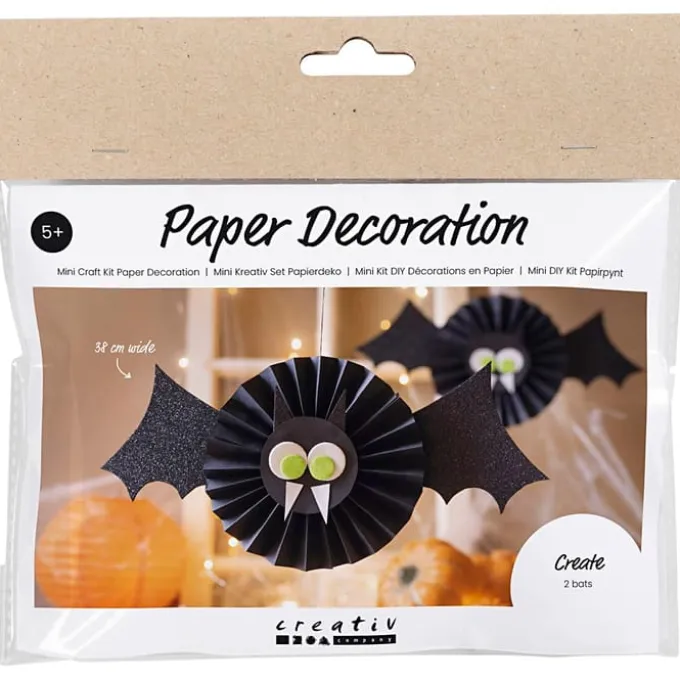 Halloweenpose - Papir flaggermus, 2 stk