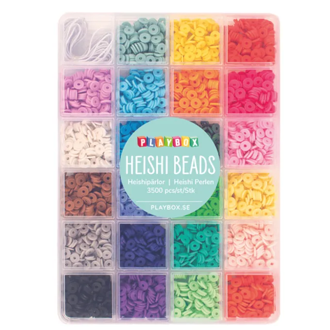 Heishi-perler i oppbevaringsboks, 3500 stk.