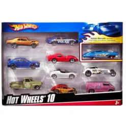 Hot Wheels-biler (assortert), 10 deler