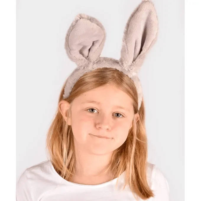 Hårbøyle med kaninører - Grå