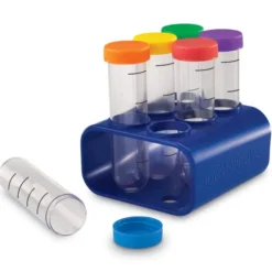 Kjempe reagensglass med stativ, 6 stk.