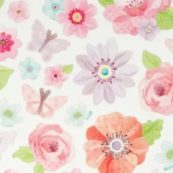 Klistremerker - Rosa vårblomster, 1 ark