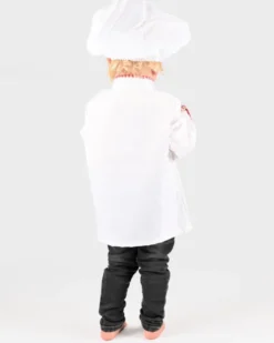 Kokkejakke og lue, str. 4-6 år