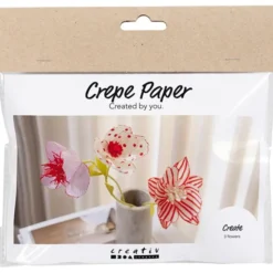 Kreppapir mini - Blomster med fargemagi, 3 stk.