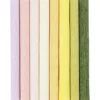 Krepp-papir m. strek - Pastell, 8 ark