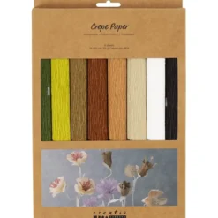 Krepp-papir m. stretch - Natur, 8 ark