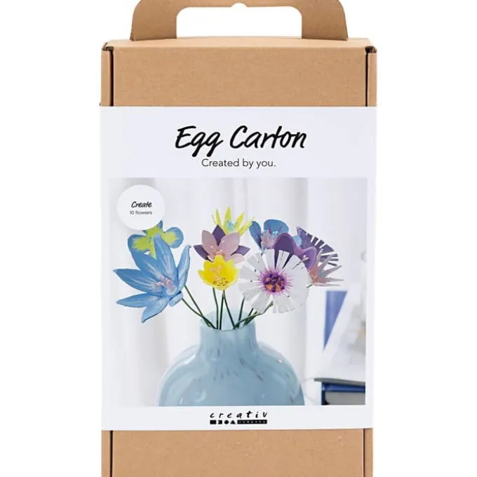 Lag blomster av eggekartonger