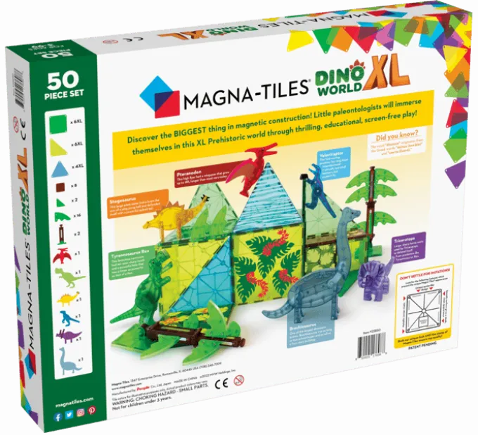Magna-Tiles | Dino World XL, 50 stk