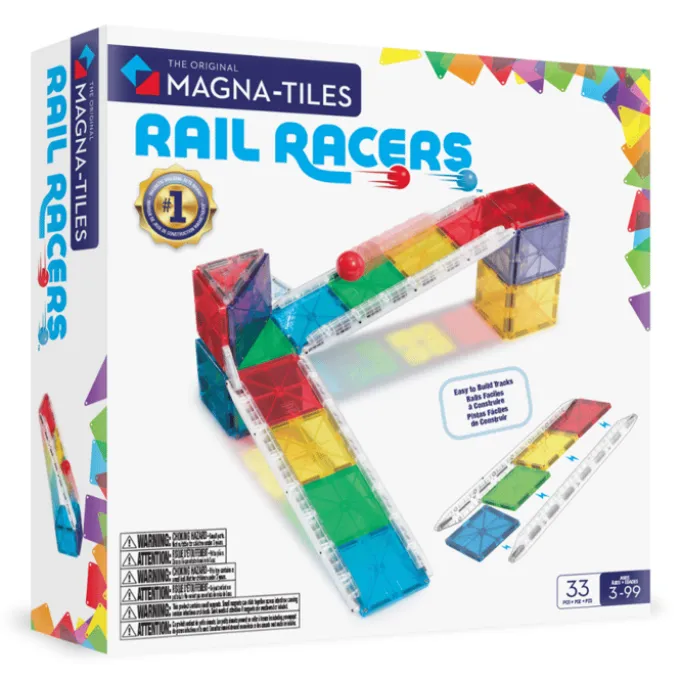 Magna-Tiles | Rail Racers ballbane, 33 deler
