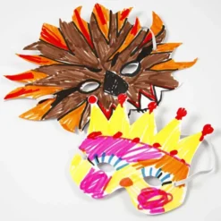 Masker i papp, 5 stk