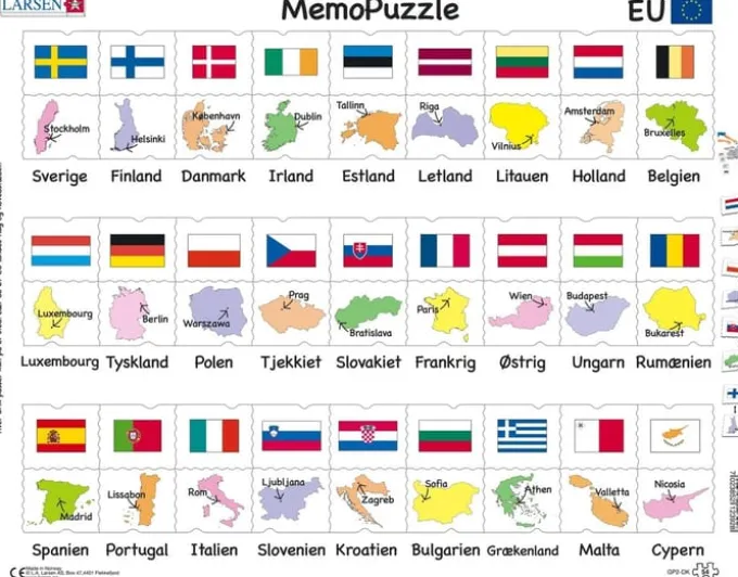 Memo Puslespill - Land og Flagg