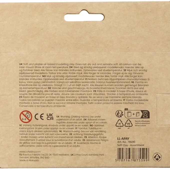 Modellervoks Soft Clay - Basisfarger, 400 gr.