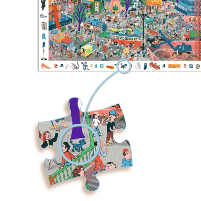 Observasjonspuslespill m. 200 brikker - Byen