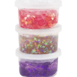 Paljettleire 3 x 60 g - Lilla og rosa