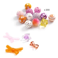 Plastperler - Gullmiks, 200+ stk