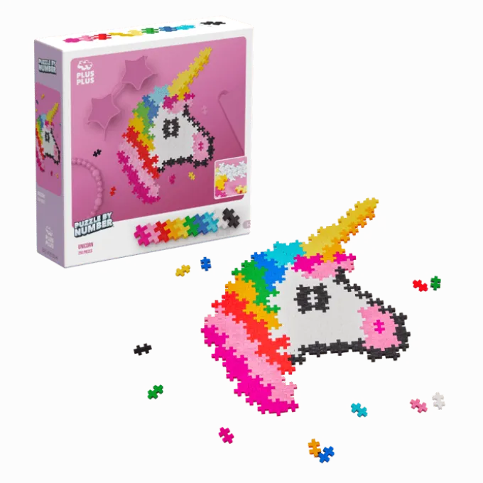 Plus-Plus - Puzzle By Number, Enhjørning 250 stk