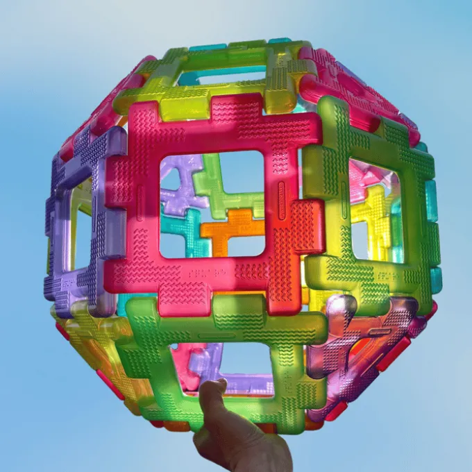 Polydron Large - Gjennomsiktig, 60 deler