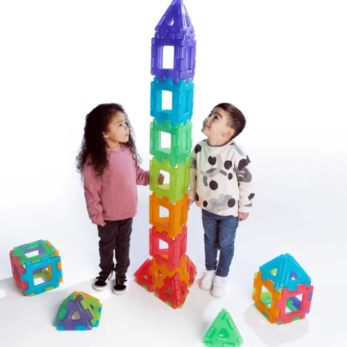 Polydron Large - Gjennomsiktig, 60 deler