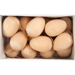 Påskeegg i tre til oppheng, 15 stk