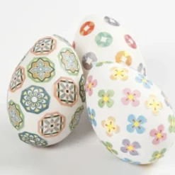 Påskeegg av plast, 12 stk. - H: 6 cm.