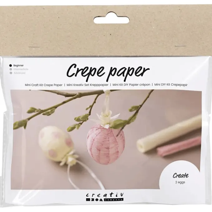 Påskepose - Lag krepp-papir påskeegg, 2 stk