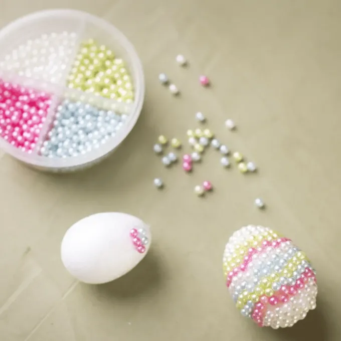 Påskepose - Lag Pearl Clay påskeegg, 2 stk