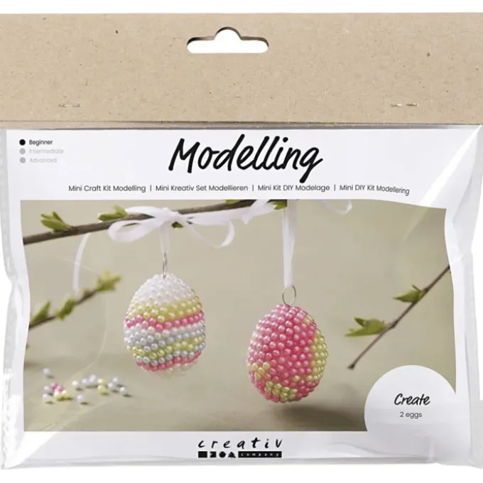 Påskepose - Lag Pearl Clay påskeegg, 2 stk