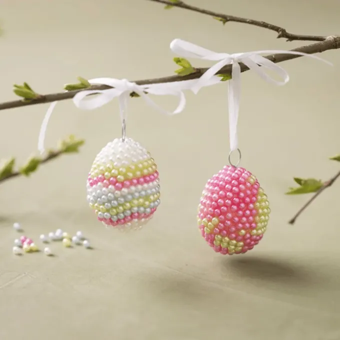 Påskepose - Lag Pearl Clay påskeegg, 2 stk