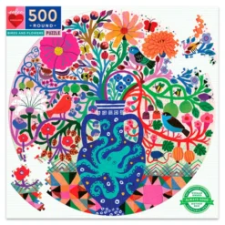 Puslespill med 500 brikker - Fugler og blomster