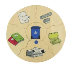 Puslespill i eske - Avfallssortering, 5 stk.