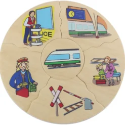 Puslespill i eske - Transportmidler, 5 stk.