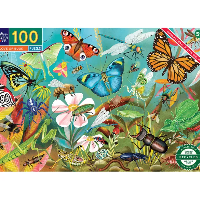 Puslespill med 100 brikker - Insekter