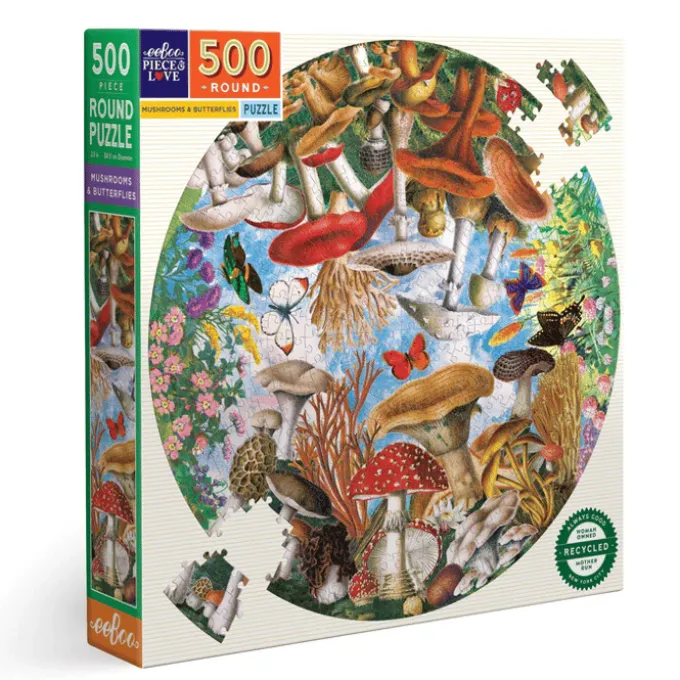 Puslespill med 500 brikker - Sopp & sommerfugler