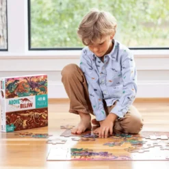 Puslespill m. 48 stk. - Over/Under - Dino World