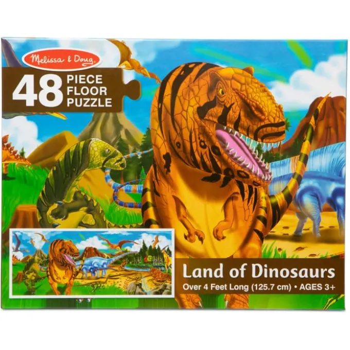 Puslespill til gulvet - 48 brikker Dinosaurer