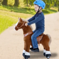 Ri Selv - Hest, lysebrun m. hvitt bliss, Medium