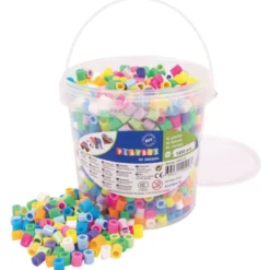 Rørperler maxi - Pastell og neon, 1400 stk.