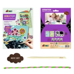 Scratch gratulasjonskort - Blomster, 3 stk.